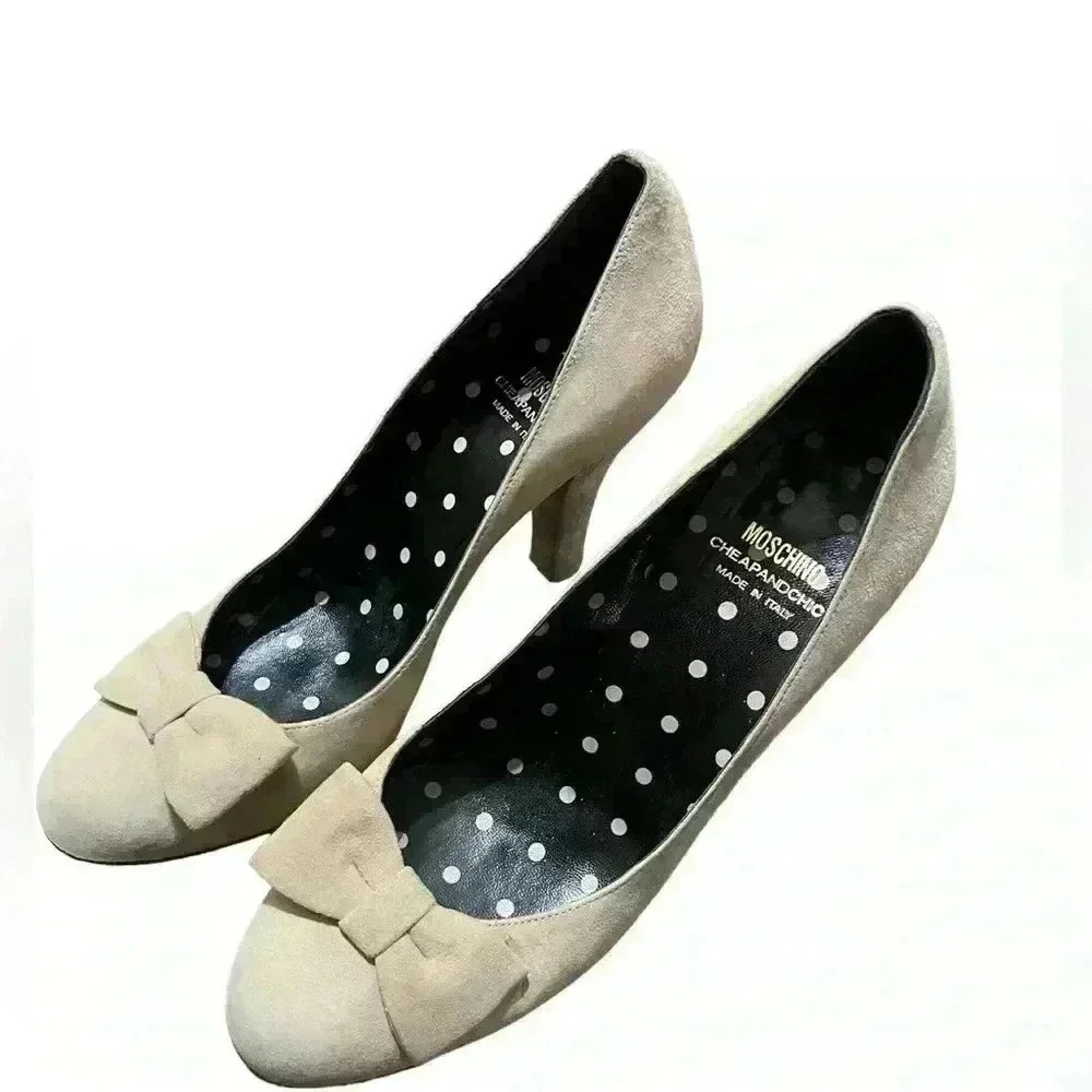 Moschino Cheap and Chic Beige Suede Stiletto/Pump Heels Size 7.5